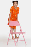Zivame Girls Summer Treat Knit Poly Knee Length Nightdress - Autumn Sunset — thumbnail 4
